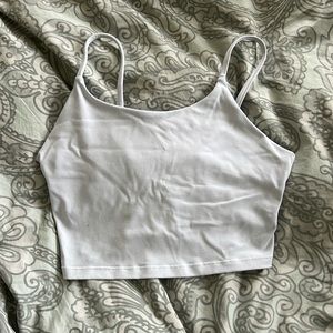 White athletic tank with built in bra